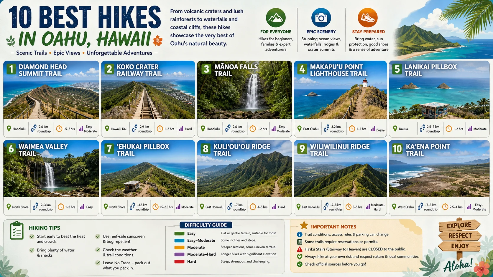 best hikes in oahu hawaii